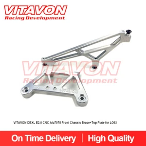 Soporte para chasis delantero VITAVON LOSI DBXL E2.0 CNC alu7075 + placa superior plateada - Imagen 1 de 2