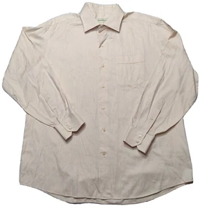 VTG TOMMY BAHAMA Men 17 34-35 Peach Cotton Long Sleeve Button Dress Shirt - Picture 1 of 12
