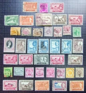Malasia y Estados. Lote de 40 usados. Tienda de sellos de algunas ventas duplicadas. - Imagen 1 de 4
