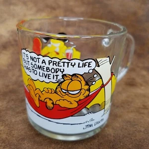 1978 Vintage Garfield Otis Hammock McDonalds Premium Cup Mug Anchor Hocking B - Picture 1 of 6