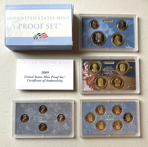 2009 U.S. Mint San Francisco Proof 18 Coin Set with COA Cover