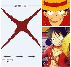 Cosplay Costume Monkey D Luffy Scar Temporary Tattoo Sticker One Piece - Picture 1 of 1