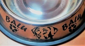 Edelstahl Futternapf 1,5Liter mit Logo Hunderasse und Name Gravur Handerbeit - Bild 1 von 12
