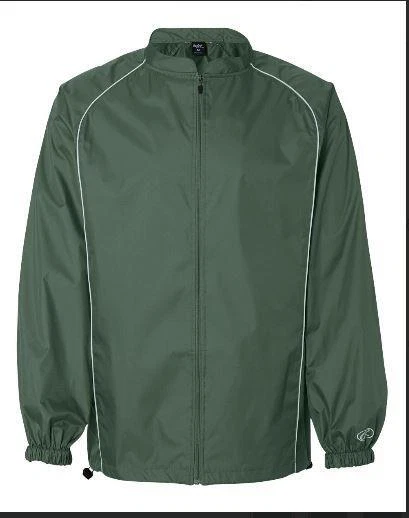 NUEVA CHAQUETA DOBBY POLI CON CREMALLERA COMPLETA DE BÉISBOL RAWLINGS VERDE GRIS XL L PARA HOMBRE Foto 1 de 1