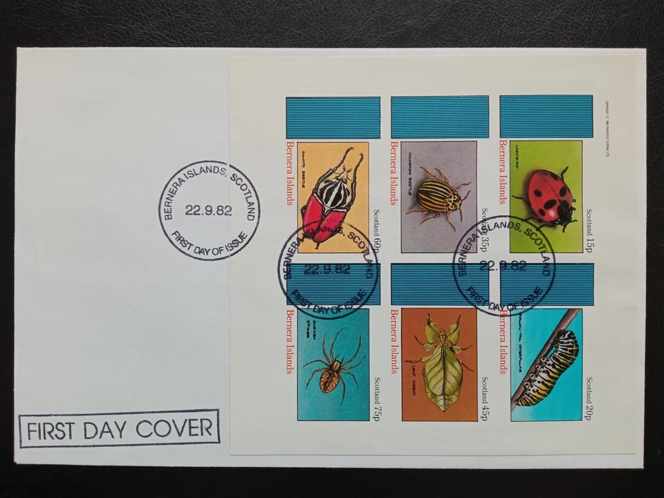 1982 Bernera Island - Scotland, Insects, Beetles, Spider, Catterpillar FDC - Image 1 of 1