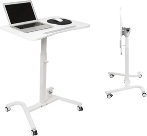 Adjustable Mobile Sit-Stand Workstation Laptop Desk Cart - Picture 1 of 7