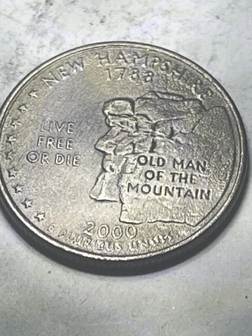 2000-P New Hampshire Quarter Improperly Annealed/Die Deterioration Error Cover