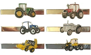Farm Tractor Farming Agricultural Excavator Digger Plant Equipment Tie Clips NEW - Picture 1 of 7