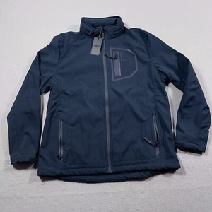 Land Rover Full Zip Softshell Jacket Womens XL Blue Rare Tuck Away Hood NWT - Picture 1 of 16