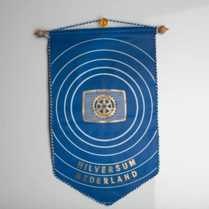 Vintage Rotary Club International Hilversum Nederland Flag Banner - Picture 1 of 4