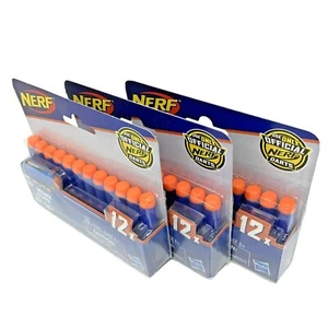 Official Hasbro NERF Elite 12x Dart Refills (Lot of 3 Packs, 36 pcs) NEW/Sealed - Picture 1 of 3