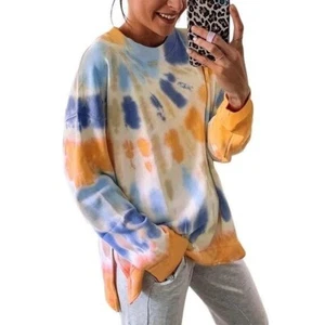 Sudadera naranja Tie-dye ranuras laterales X GRANDE (4446) - Imagen 1 de 11