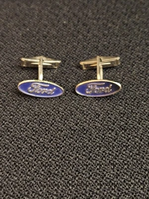 Gemelos ovalados azules vintage Ford vehículo coche músculo clásico americano Detroit... Foto 1 de 4