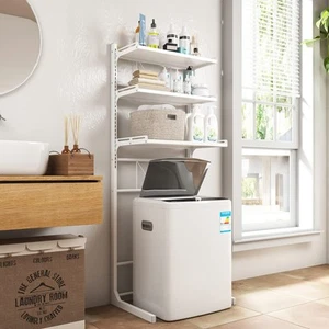 Over The Toilet Washer Organzier Adjustable Stand Storage Rack for Laundry Sh... - Picture 1 of 5