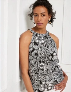 NWT Talbots Etched Paisley Halter Top Size PL Cool & Classy 4 Summer Retail $79 - Picture 1 of 10