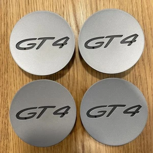 4x Porsche Original Nabendeckel Felgen-Deckel Cayman / Boxster GT4 PLATINUM - Bild 1 von 6