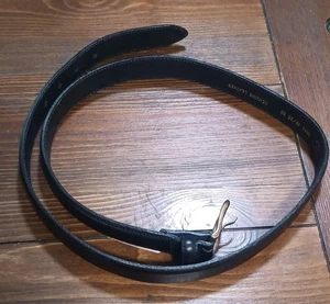 Made In Italy Mens Black Leather Belt Genuine Leather Mens Size 38 - Foto 1 di 3
