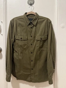Rag & Bone Olive Military Button-Down Shirt (RRL style) - Picture 1 of 6
