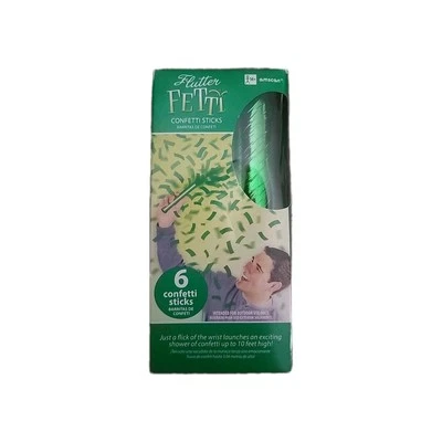 PALITOS DE CONFETI FETI Juegos Verdes Celebración Fiesta Decoración 6 piezas Béisbol Fútbol  Foto 1 de 4