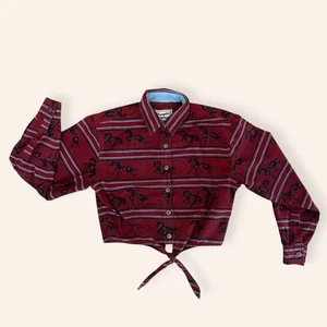 Vintage Wrangler Crop Top Western Wear Wrangler weinrot Knopfleiste Medium - Bild 1 von 10