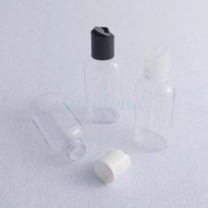 50ml Empty Clear plastic Disco cap lotion bottle Cosmetic Gel Container - Bild 1 von 11