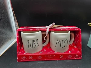 RAE DUNN Mug SET get two!  MEOW & PURR - Picture 1 of 6
