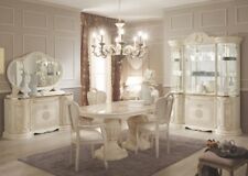 Greta Italian Large Extending Dining Table With 6 chairs-Cream/Gold Tutto Mobili
