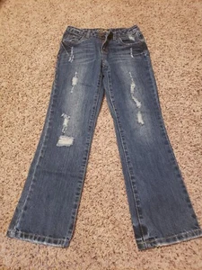 Justice Jeans Girls  Distressed Denim  Size 8 - Picture 1 of 6