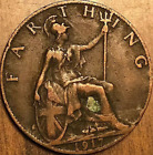 1917 GREAT BRITAIN FARTHING COIN