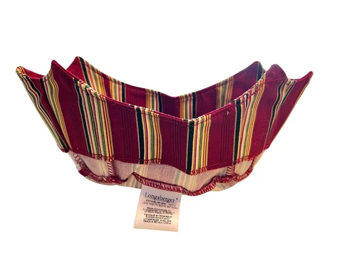 Longaberger Natures Berry Basket Liner #23364166 Tree Trimming Holiday Stripe Cover