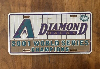 2001 World Series Champions License Plate Arizona Diamondbacks MLB - Image 1 of 2