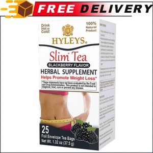 Hyleys Slim Tea Blackberry Weight Loss Herbal Supplement Cleanse & Detox 25 ct - Picture 1 of 11