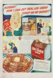 1940 Towles Log Cabin Sciroppo Pubblicità Vintage Hurray Ora posso ottenere reale - Foto 1 di 1
