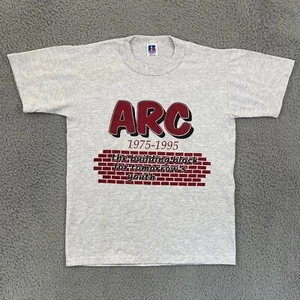 Vintage Russell Athletic T-Shirt Youth Large Gray Short Sleeve 90s Single Stitch - Picture 1 of 12