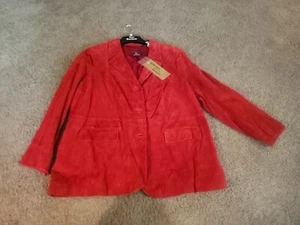 Dennis Basso 2x roter Wildleder Blazer ~ NEU mit Etikett - Bild 1 von 6