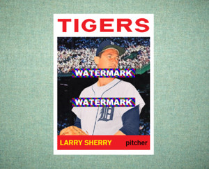 Larry Sherry Detroit Tigers 1964 Style Custom Baseball Art Card