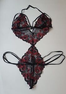 Ann Summers Powerful Crotchless Body XXL 24-26 Black Red New NO Tag 