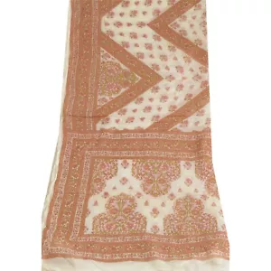 Sanskriti Vintage Dupatta Long Stole Pure Cotton Ivory Printed Woven Kota Doria - Picture 1 of 9