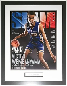Cartel de fotos Victor Wembanyama 2022 Slam Magazine 16x20 enmarcado y placa de selección #1 - Imagen 1 de 4