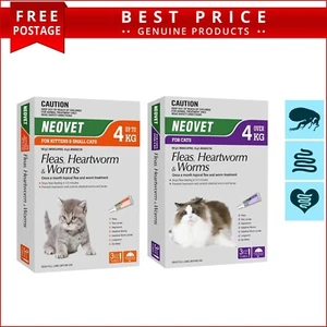 NEOVET for Cats 3 Pack Prevents Fleas Heartworms and Worms - Picture 1 of 4