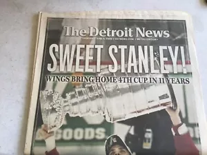 2008 Detroit Red Wings Stanley Cup Lot of 3 Newspapers Detroit News Free Press-2 - Picture 1 of 3