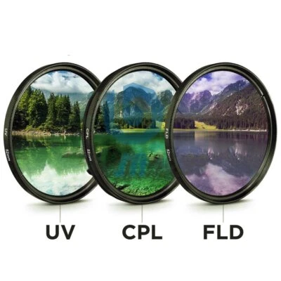 3 in 1 58mm Filter Kit UV CPL Polarizer  FLD for Digital Camera Camcorder Top - Image 1 of 4