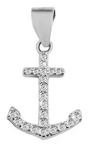 Collana donna accento ciondolo ancora tarana argento 925 vero gioiello rodiato - Foto 1 di 2