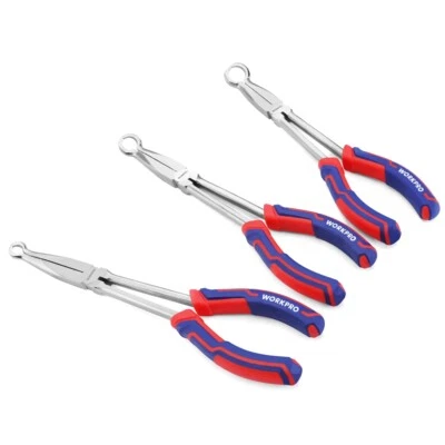 WORKPRO 3 PIECES Long Reach Hose Grip Plier Set 11" Ring Nose Hose Gripper Plier - Image 1 of 4