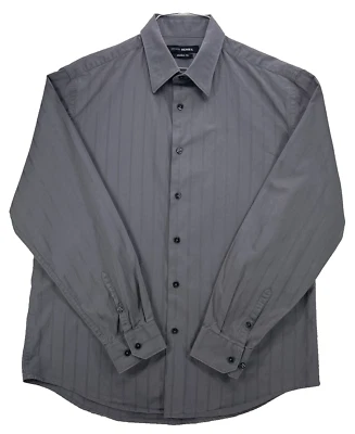 Camisa a rayas de algodón calce moderno con botones manga larga talla L de John Henry para hombre Foto 1 de 4