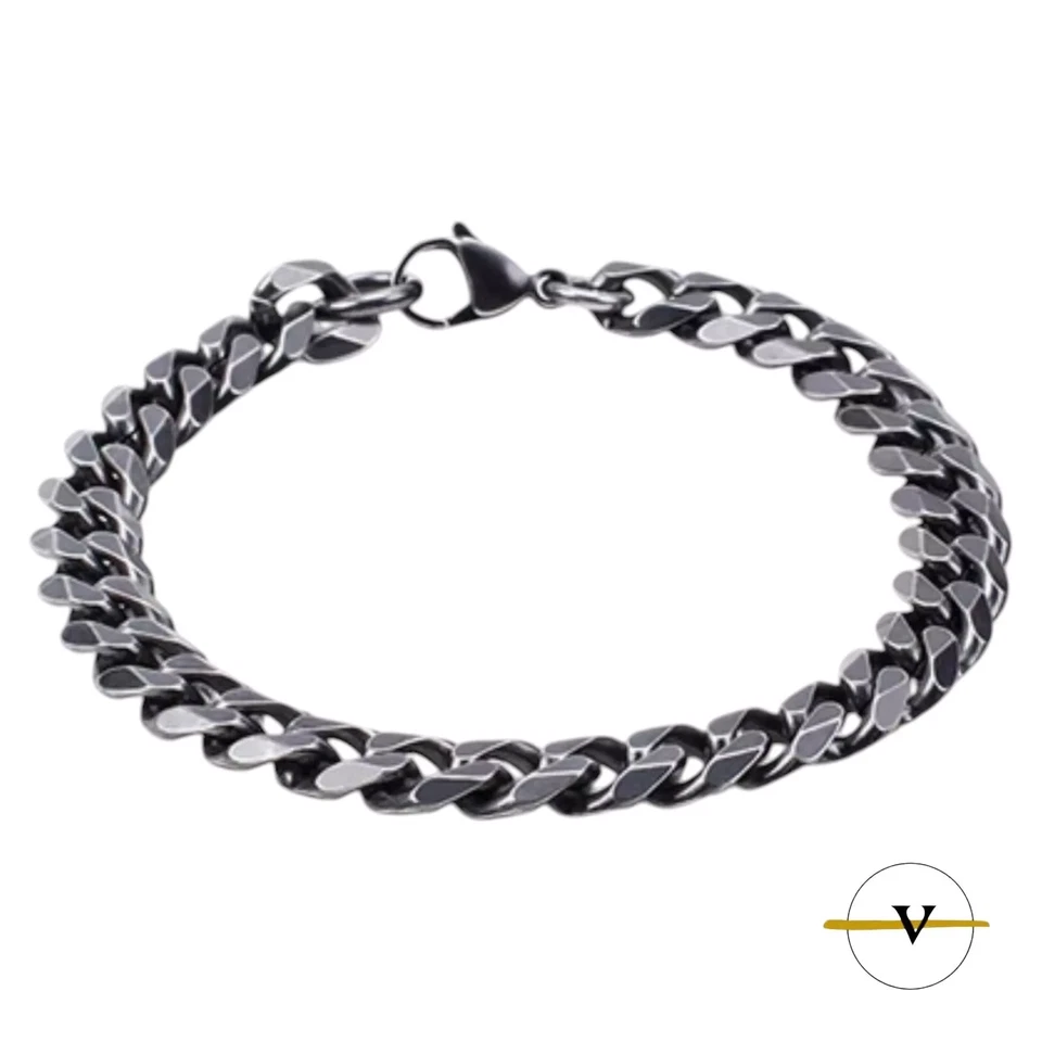 BRACCIALE UOMO RAGAZZO COLORE ARGENTO ACCIAIO INOSSIDABILE LUNGHEZZA 20 CM - Immagine 1 di 1