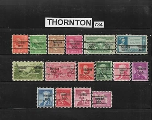 CA Precancelaciones: Thornton Tipo 734; Emisiones Años 1930-1950; 16 Diferentes - Imagen 1 de 1