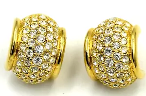 Pendientes Swarovski medio aro pavé cristal perforado enchapado en oro - Imagen 1 de 5
