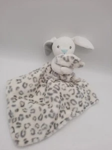 Baby Starter weißer Hase mit neuwertiger Nase Leopardenmuster Decke Lovey Security  - Bild 1 von 9