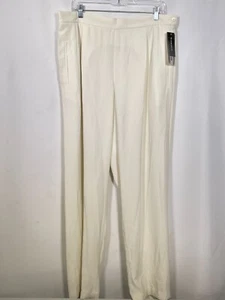 Peter Nygard Spectator Row Wide Leg Crop High Rise Cream Pants Women's 18 NWT - Picture 1 of 12